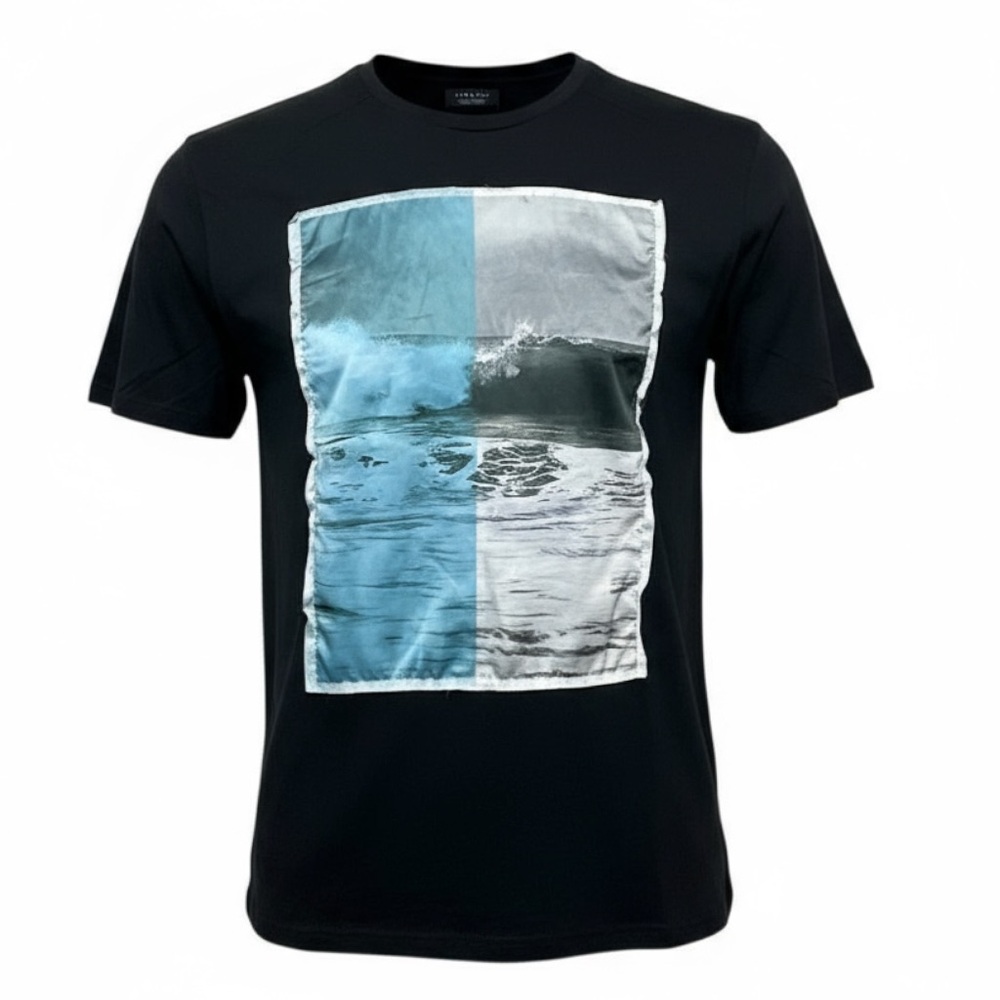 🌊 Zara Man Graphic Ocean Tee 🌪️ Size Large